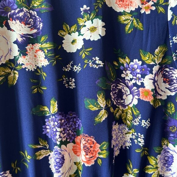 Women's XS Lulus That's a Wrap Navy Blue Floral Print Dress Long Sleeve - Picture 8 of 12